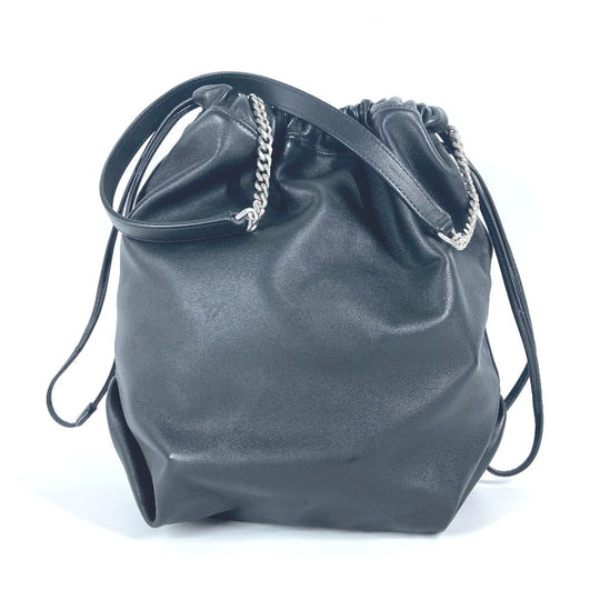 SAINT LAURENT PARIS Shoulder Bag 538447 leather black With porch Teddy Women Used Authentic