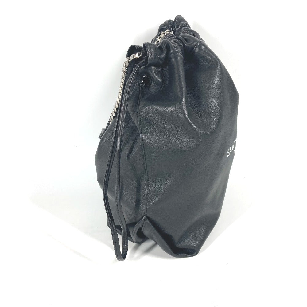 SAINT LAURENT PARIS Shoulder Bag 538447 leather black With porch Teddy Women Used Authentic