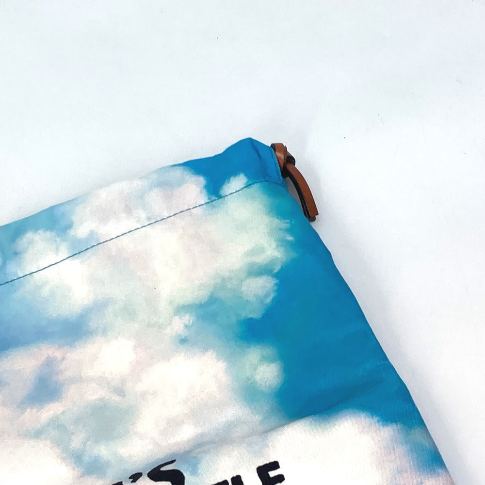 LOEWE Pouch C822057X23 canvas blue Ghibli collaboration howl's moving castle drawstring Women Used Authentic