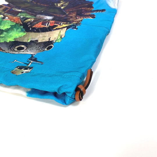 LOEWE Pouch C822057X23 canvas blue Ghibli collaboration howl's moving castle drawstring Women Used Authentic