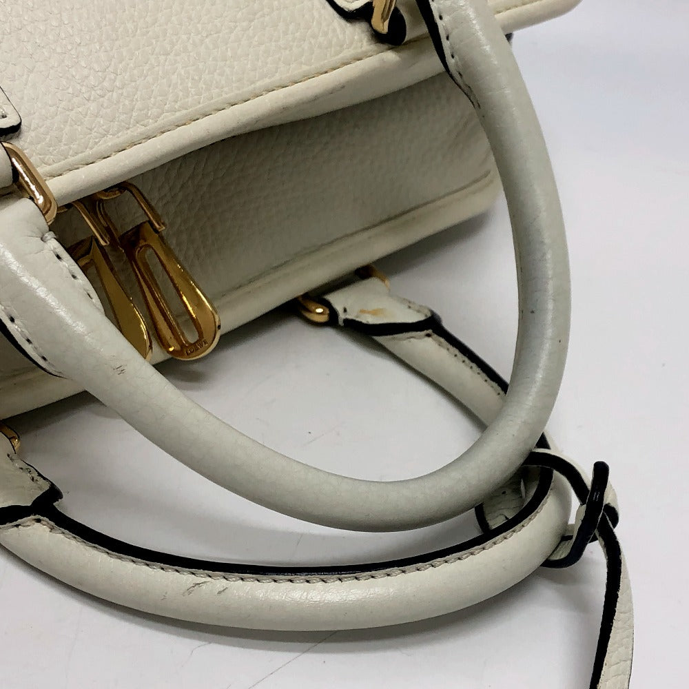 LOEWE Handbag leather white Americana 28 Women Used Authentic