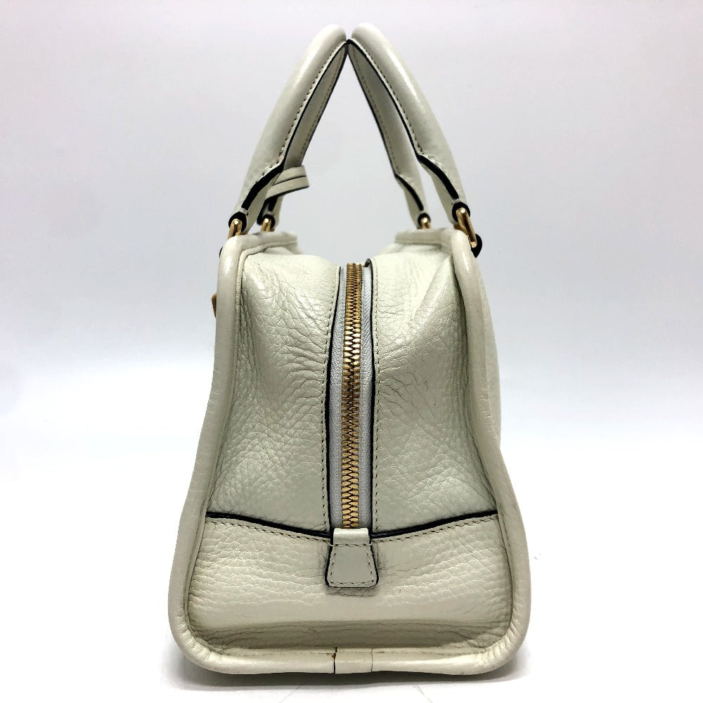 LOEWE Handbag leather white Americana 28 Women Used Authentic