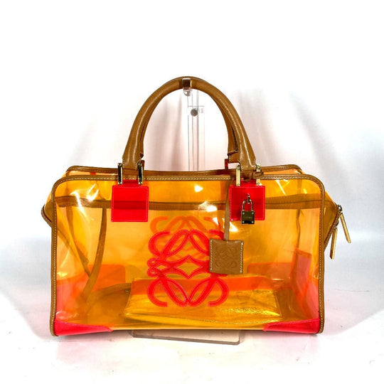 LOEWE Handbag Plastics, Leather Orange With porch Amazona 32 anagram logo Women Used Authentic