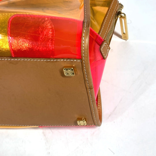 LOEWE Handbag Plastics, Leather Orange With porch Amazona 32 anagram logo Women Used Authentic