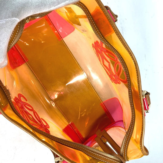 LOEWE Handbag Plastics, Leather Orange With porch Amazona 32 anagram logo Women Used Authentic