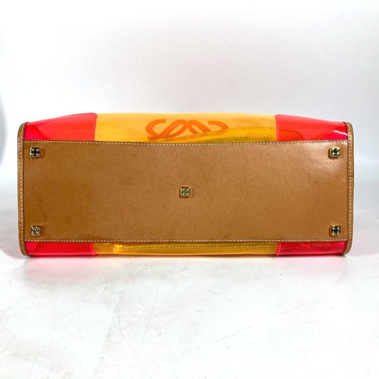 LOEWE Handbag Plastics, Leather Orange With porch Amazona 32 anagram logo Women Used Authentic