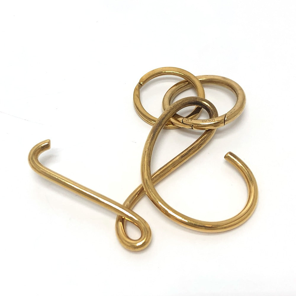 LOEWE Bag charm metal gold Logo motif Women Used Authentic