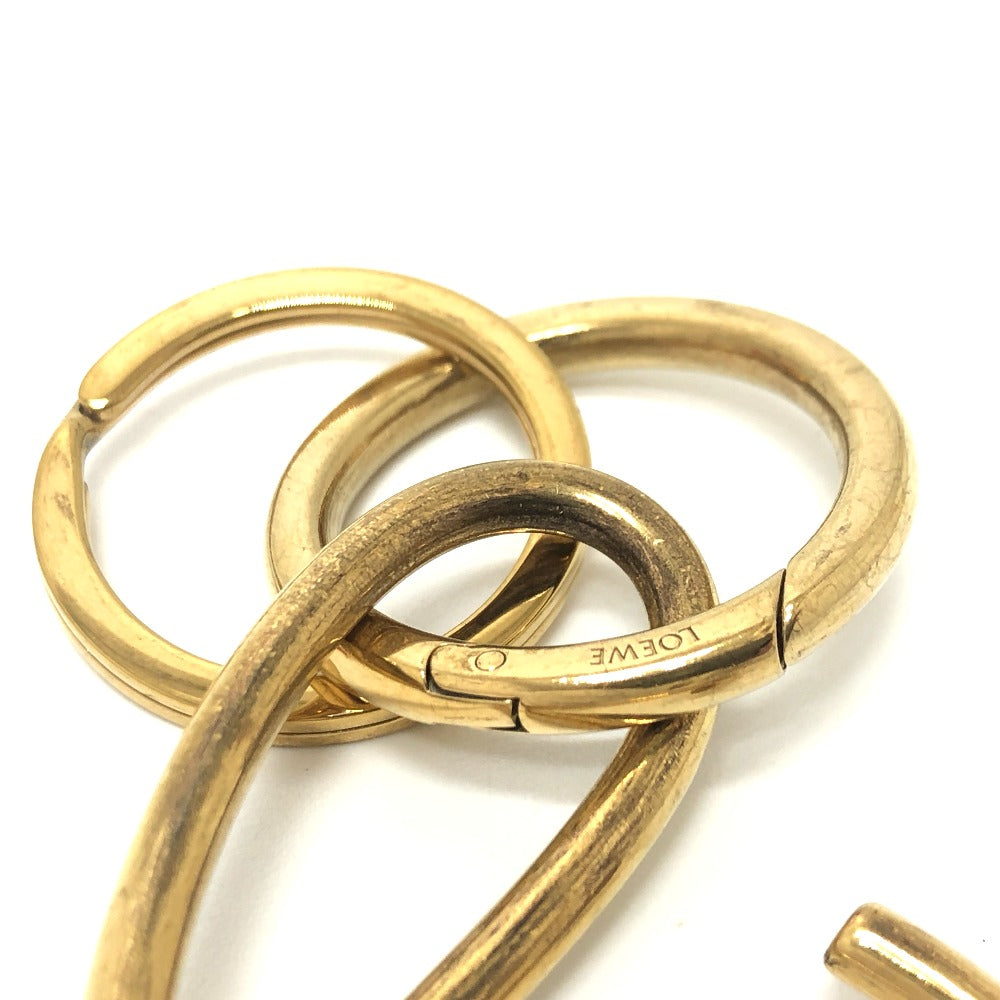 LOEWE Bag charm metal gold Logo motif Women Used Authentic