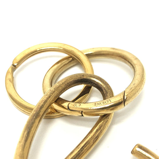 LOEWE Bag charm metal gold Logo motif Women Used Authentic