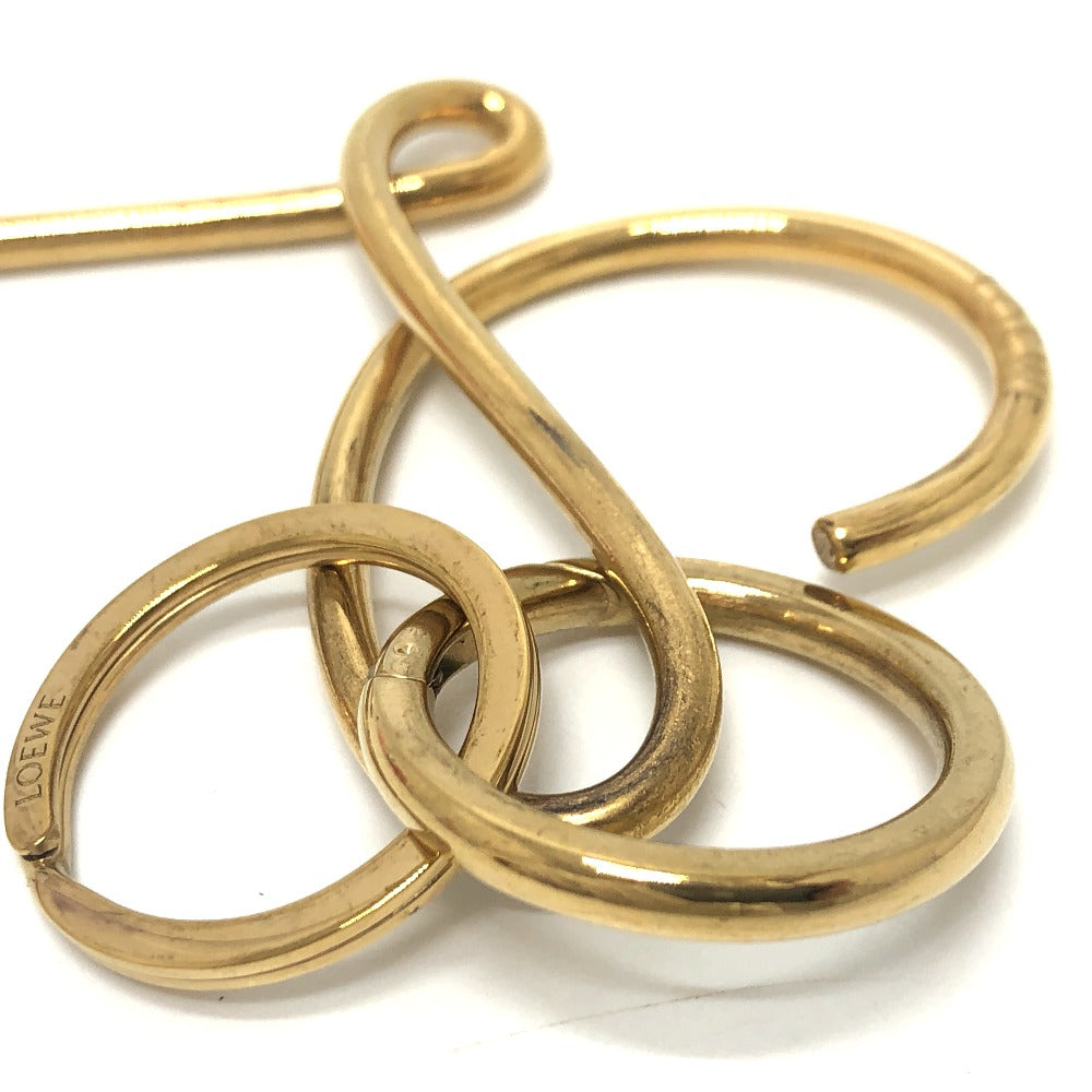 LOEWE Bag charm metal gold Logo motif Women Used Authentic