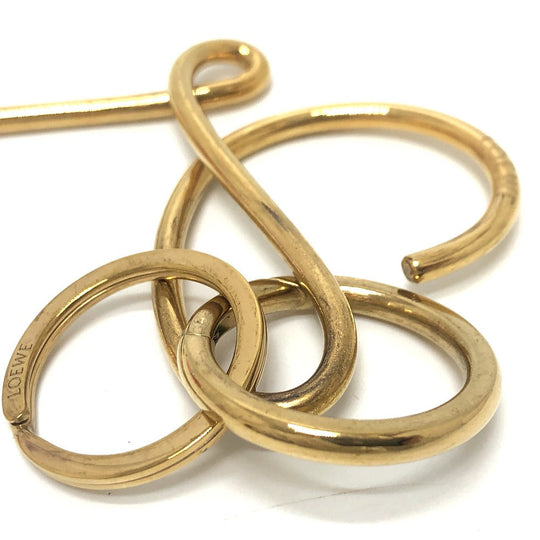 LOEWE Bag charm metal gold Logo motif Women Used Authentic