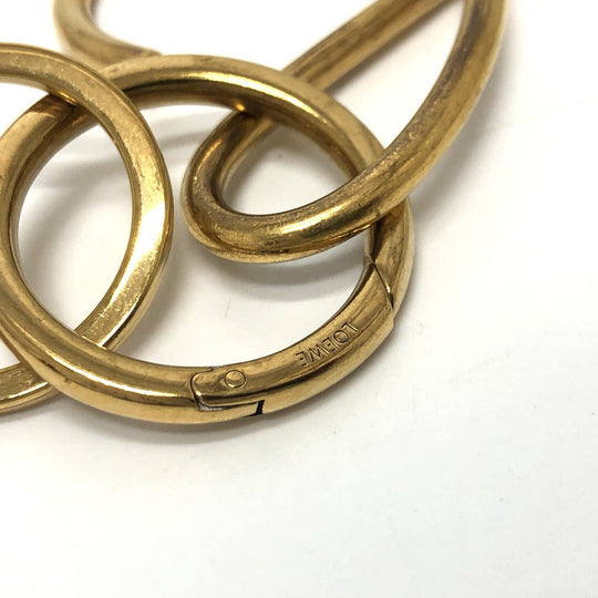LOEWE Bag charm metal gold Logo motif Women Used Authentic