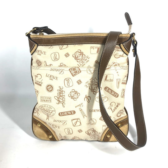 LOEWE Shoulder Bag Canvas / leather beige Bag Crossbody 160th anniversary Women Used Authentic