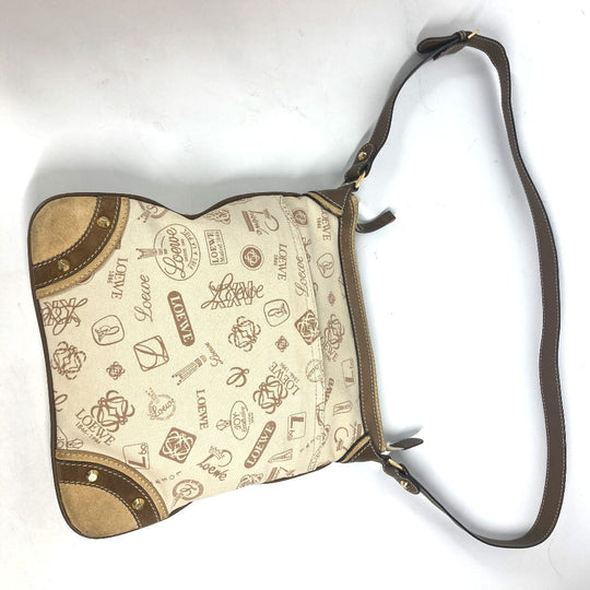 LOEWE Shoulder Bag Canvas / leather beige Bag Crossbody 160th anniversary Women Used Authentic