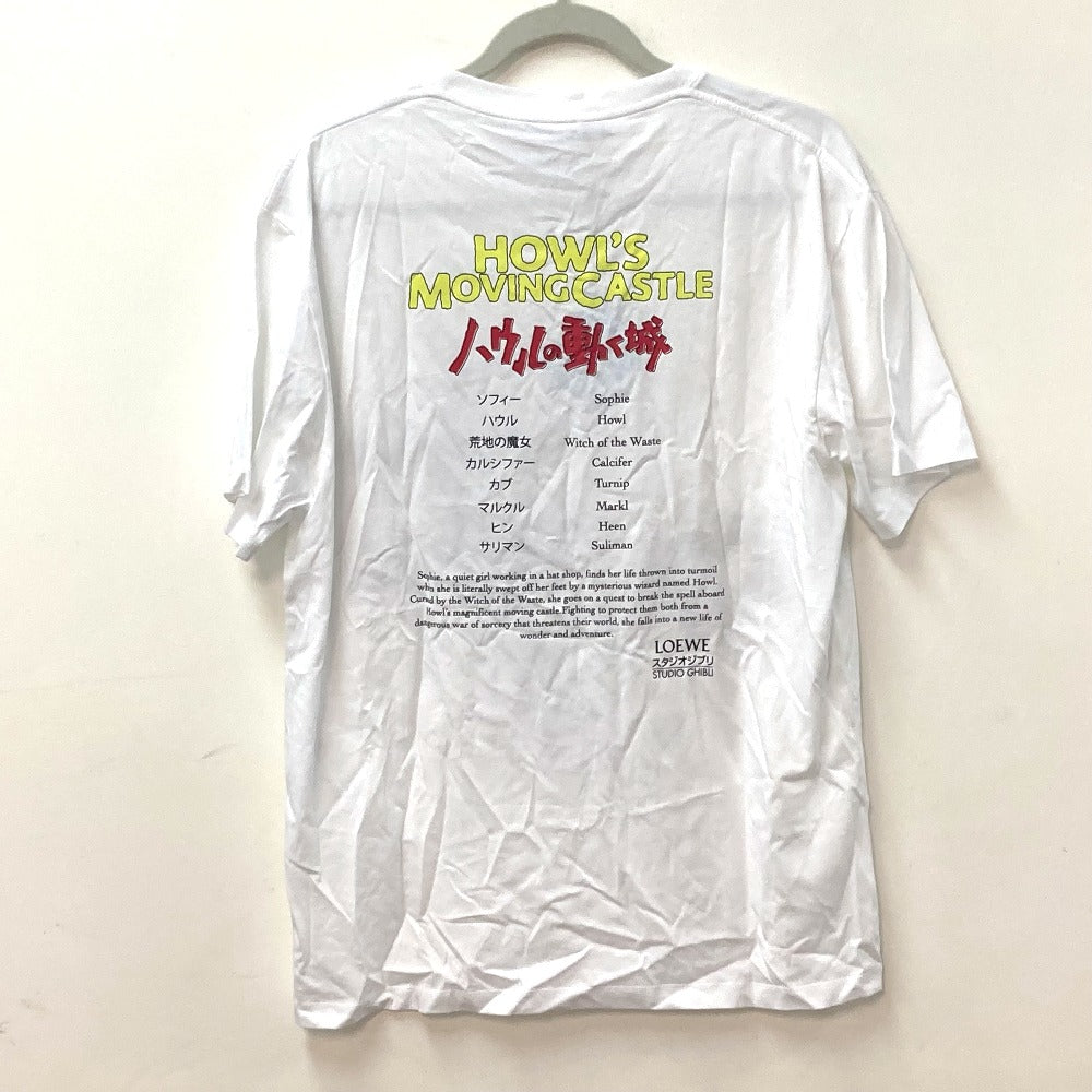 LOEWE Short sleeve T-shirt HB44Y22X11 cotton white studio ghibli collaboration Howl's Moving Castle Hinn, Markl, Scarecrow and Cub mens S Used Authentic