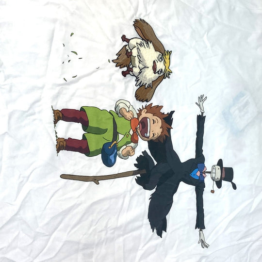LOEWE Short sleeve T-shirt HB44Y22X11 cotton white studio ghibli collaboration Howl's Moving Castle Hinn, Markl, Scarecrow and Cub mens S Used Authentic