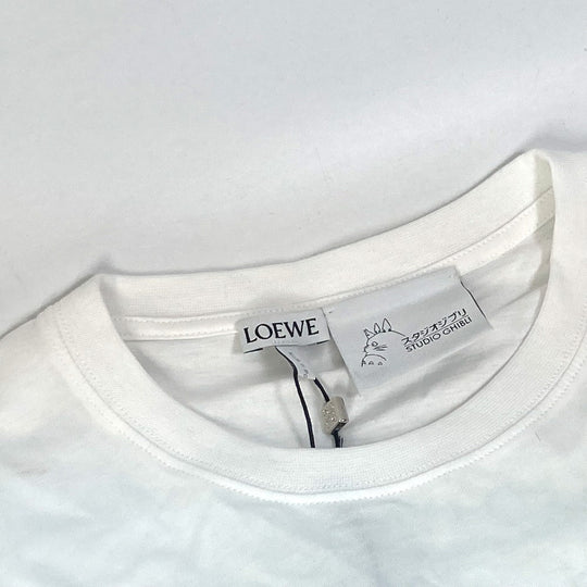 LOEWE Short sleeve T-shirt HB44Y22X11 cotton white studio ghibli collaboration Howl's Moving Castle Hinn, Markl, Scarecrow and Cub mens S Used Authentic