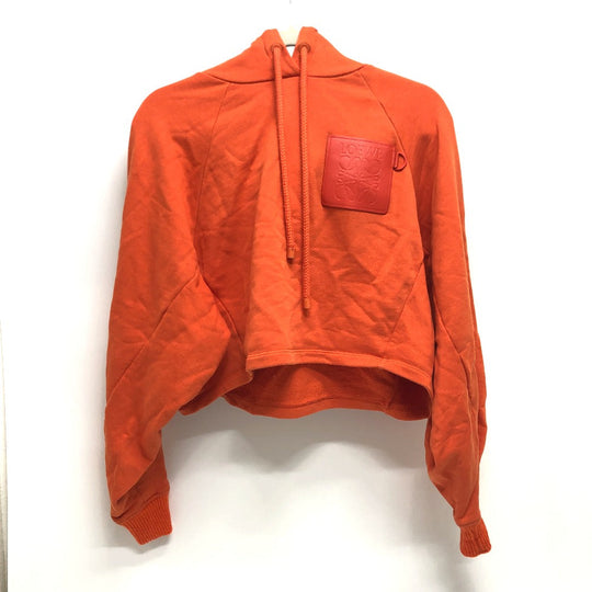LOEWE Hoodie S359Y22X18 cotton Orange Leather logo patch Anagram Women ‚l Used Authentic