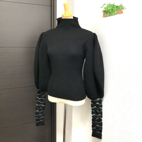LOEWE sweater S540Y14K15 wool black Volume Sleep Women XS Used Authentic