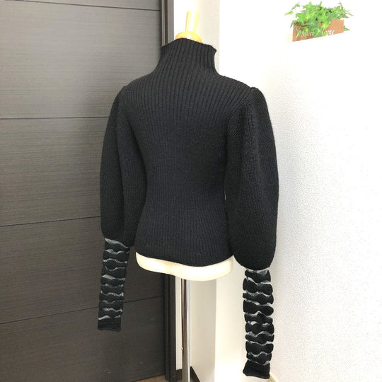LOEWE sweater S540Y14K15 wool black Volume Sleep Women XS Used Authentic