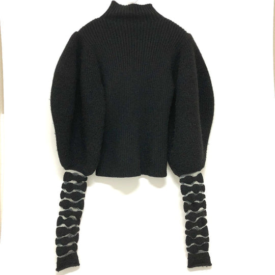 LOEWE sweater S540Y14K15 wool black Volume Sleep Women XS Used Authentic