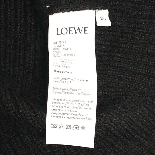 LOEWE sweater S540Y14K15 wool black Volume Sleep Women XS Used Authentic