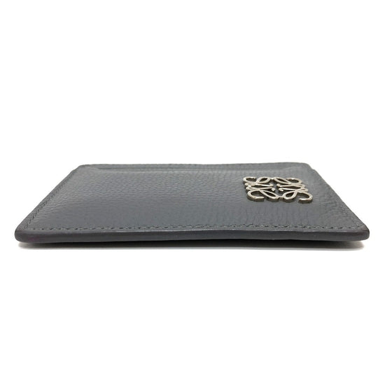 LOEWE Card Case C821075X01 leather gray Anagram Plane Women Used Authentic