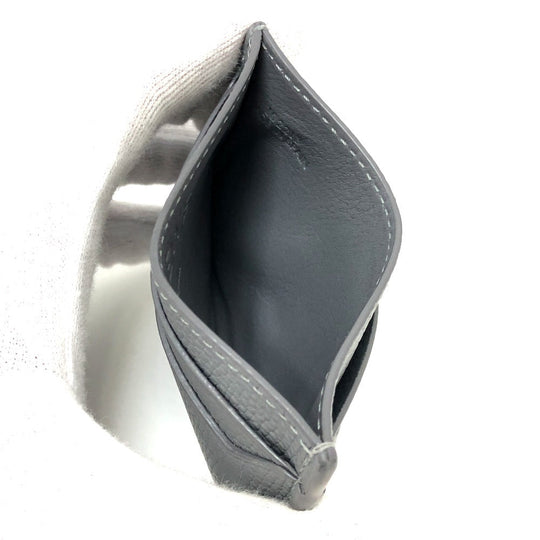 LOEWE Card Case C821075X01 leather gray Anagram Plane Women Used Authentic