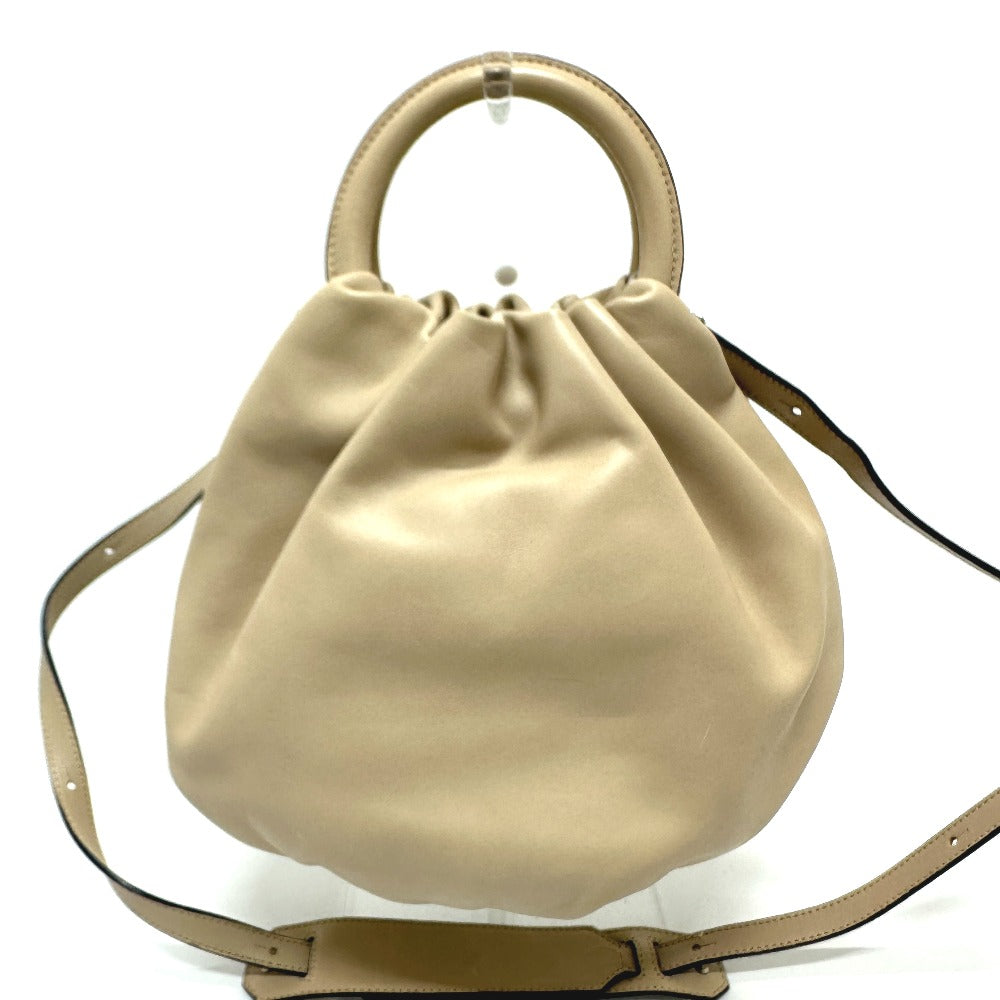 LOEWE Handbag 332.87.L40 leather beige Bounce Bag Anagram Women Used Authentic