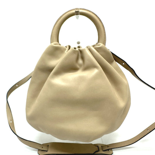 LOEWE Handbag 332.87.L40 leather beige Bounce Bag Anagram Women Used Authentic