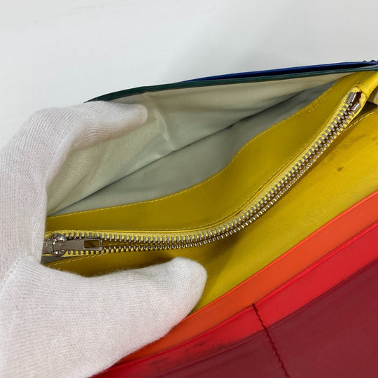 LOEWE Long Wallet Purse leather black long wallet rainbow anagram mens Used Authentic