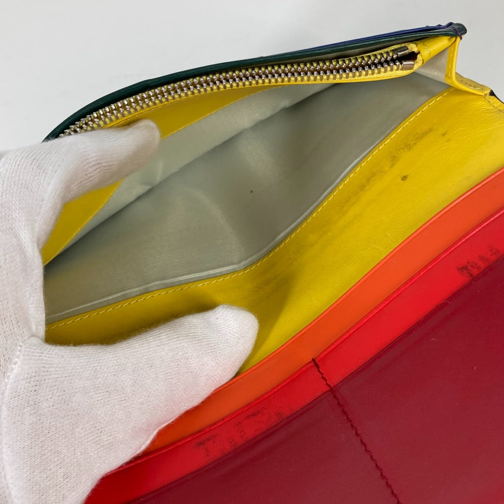 LOEWE Long Wallet Purse leather black long wallet rainbow anagram mens Used Authentic