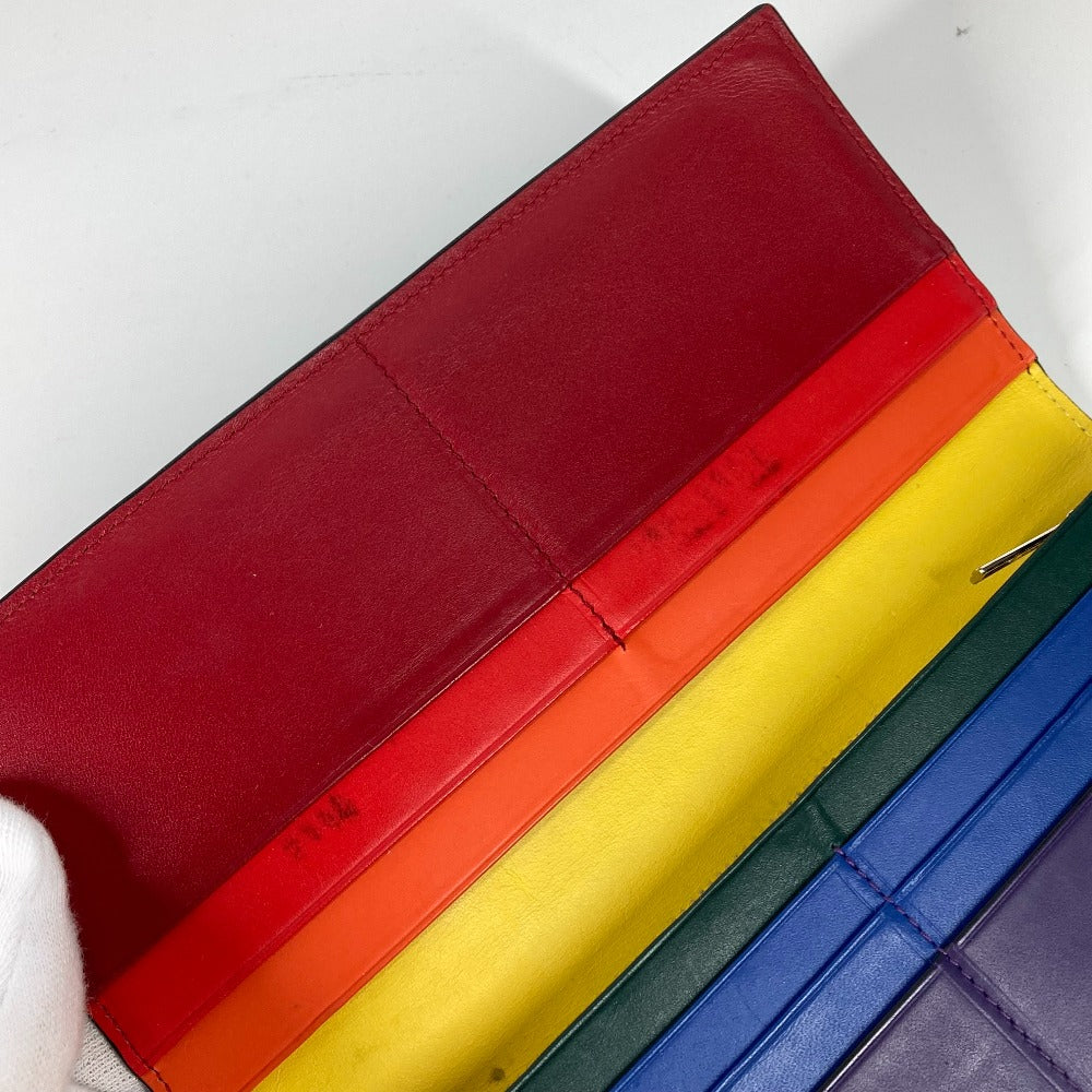 LOEWE Long Wallet Purse leather black long wallet rainbow anagram mens Used Authentic