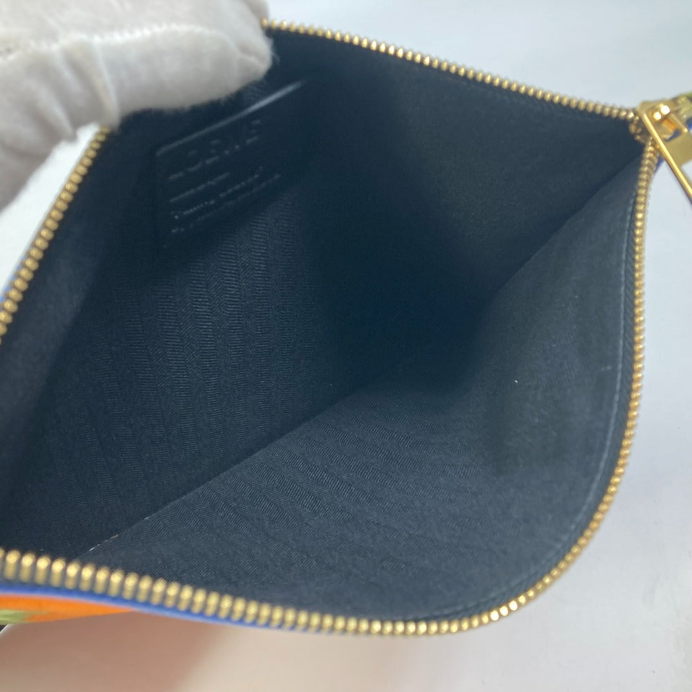 LOEWE Clutch bag Canvas, Leather multicolor John Allen John Allen Women Used Authentic