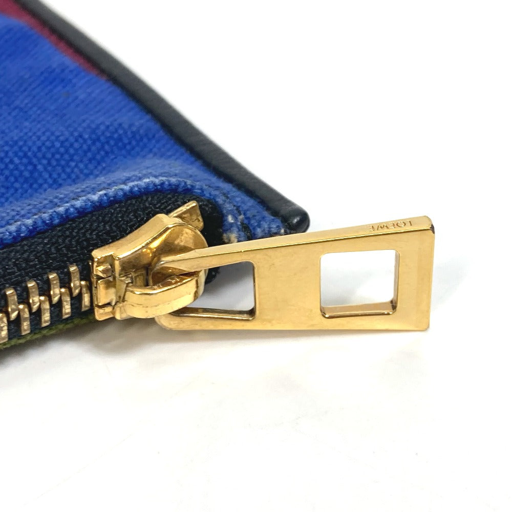 LOEWE Clutch bag Canvas, Leather multicolor John Allen John Allen Women Used Authentic