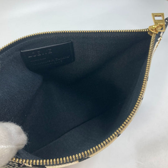 LOEWE Clutch bag Canvas, Leather black T pouch John Allen John Allen Women Used Authentic