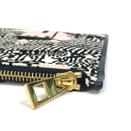 LOEWE Clutch bag Canvas, Leather black T pouch John Allen John Allen Women Used Authentic