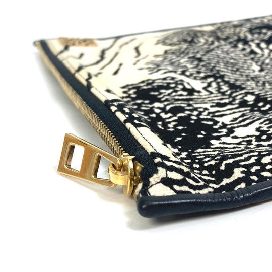LOEWE Clutch bag Canvas, Leather black T pouch John Allen John Allen Women Used Authentic