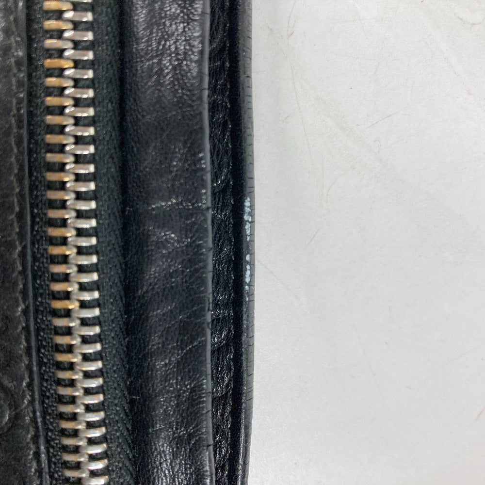 LOEWE Clutch bag leather black pouch bag Anagram T Pouch mens Used Authentic