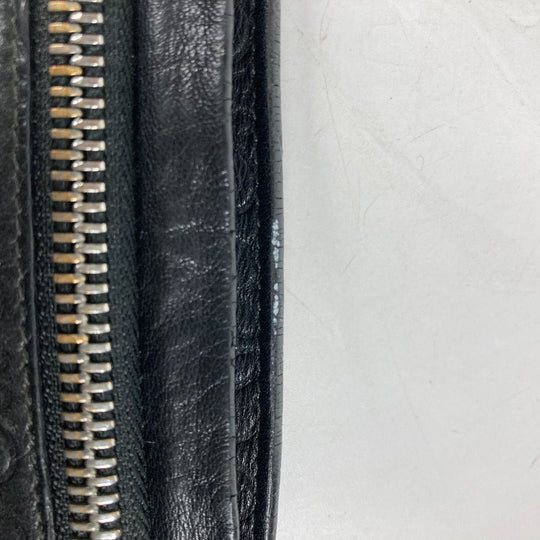 LOEWE Clutch bag leather black pouch bag Anagram T Pouch mens Used Authentic