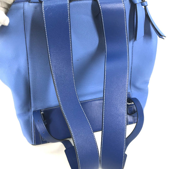 LOEWE Backpack leather blue By color Goya mens Used Authentic
