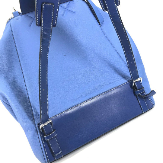 LOEWE Backpack leather blue By color Goya mens Used Authentic
