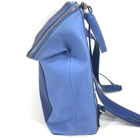 LOEWE Backpack leather blue By color Goya mens Used Authentic