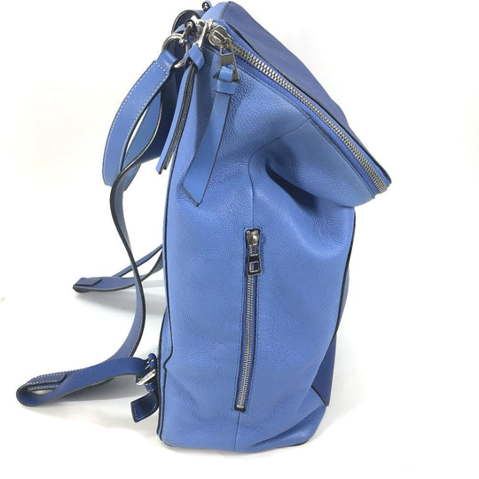LOEWE Backpack leather blue By color Goya mens Used Authentic