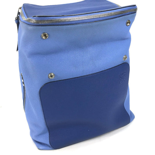 LOEWE Backpack leather blue By color Goya mens Used Authentic