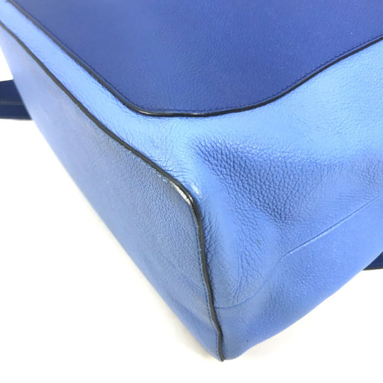 LOEWE Backpack leather blue By color Goya mens Used Authentic