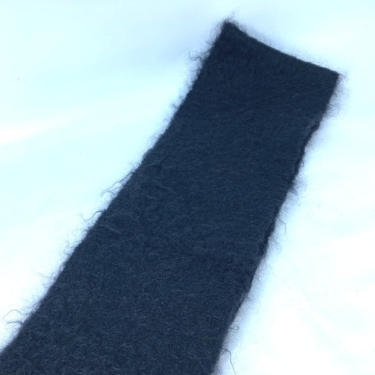 LOEWE Scarf Mohair, Wool black Bead embroidery logo Women Used Authentic