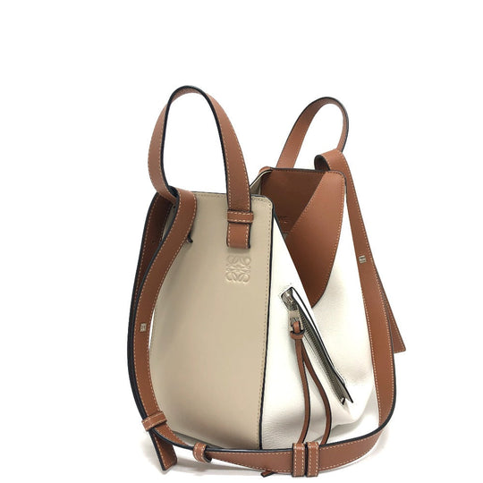 LOEWE Shoulder Bag 061949 leather beige Hammock Small Women Used Authentic