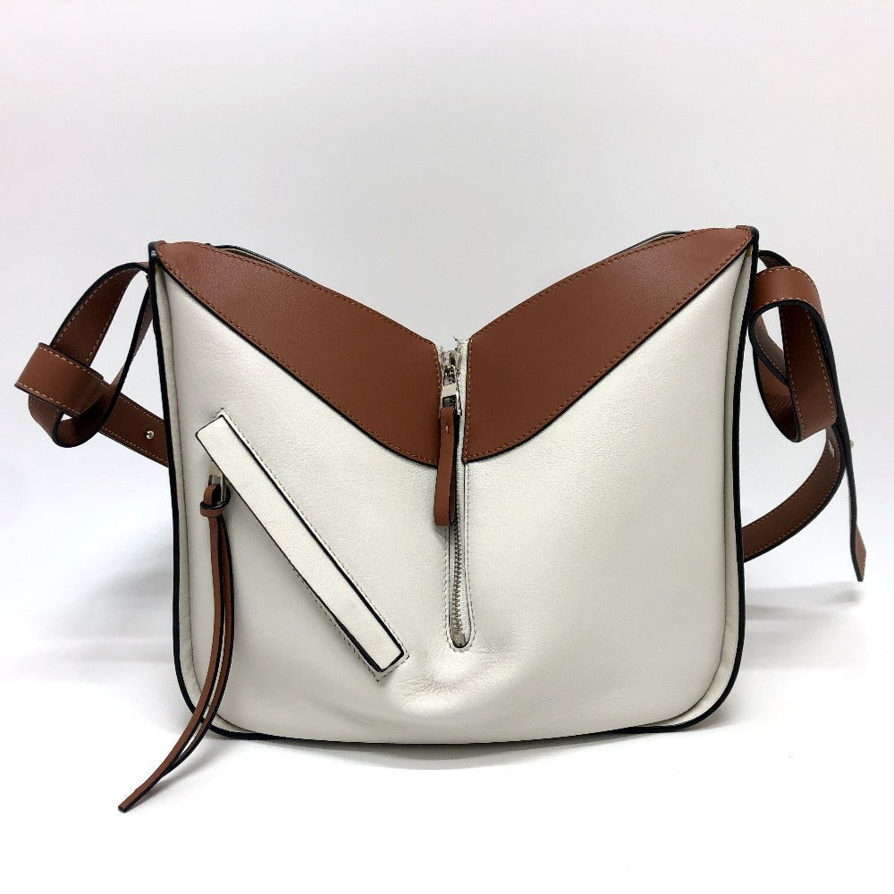 LOEWE Shoulder Bag 061949 leather beige Hammock Small Women Used Authentic
