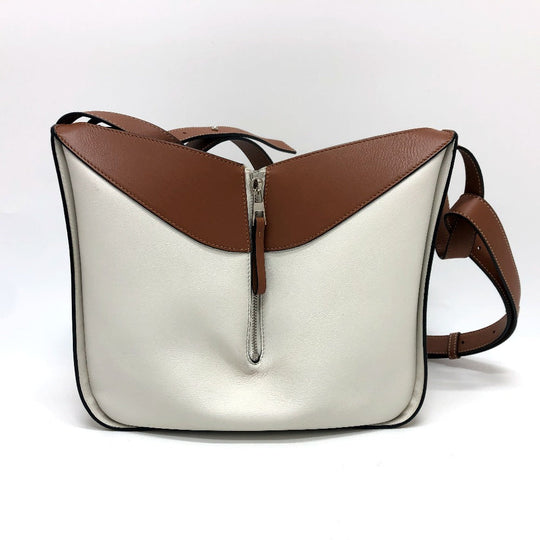 LOEWE Shoulder Bag 061949 leather beige Hammock Small Women Used Authentic